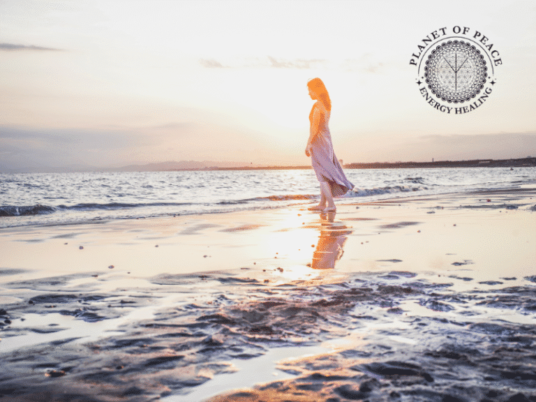 Woman grounding in lake, symbolizing emotional release and inner peace